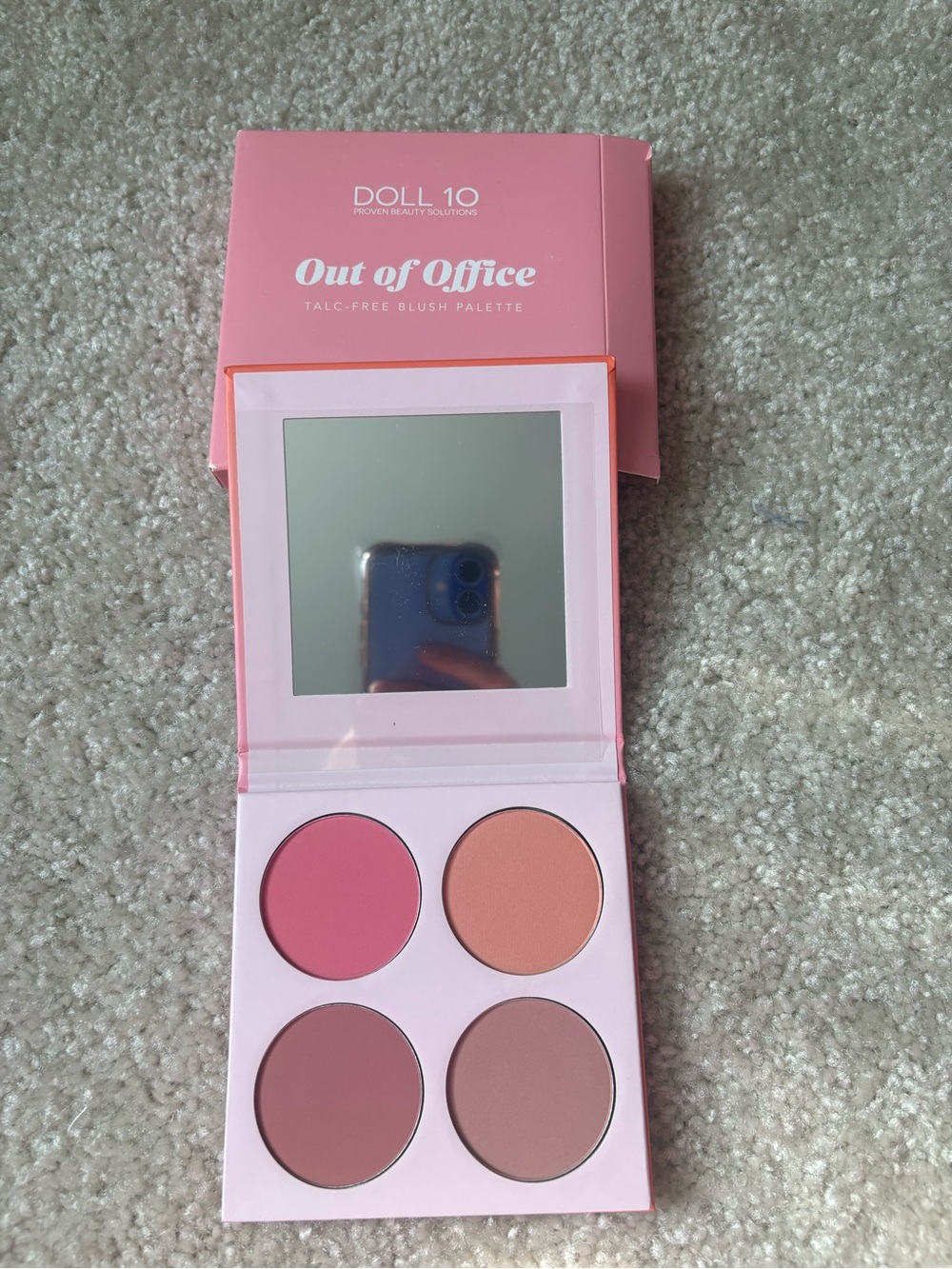 DOLL 10 Out of Office Talc-Free Blush Palette — Pink Peach Shades